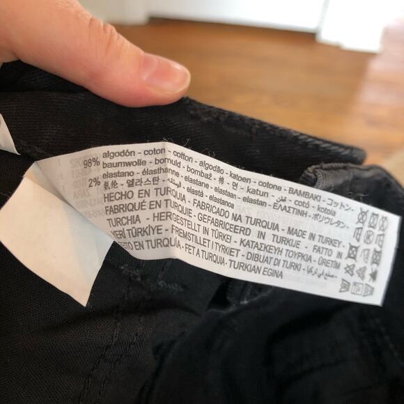 NEW Zara Black Acid Wash Vintage Slim High Rise Jeans - Picture 7 of 7